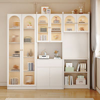 Bureau d'ordinateur moderne en bois massif avec bibliothèque intégrée pliable pour petit appartement, coin d'étude/d'écriture, bureau et usage domestique