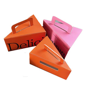 Xách tay tam giác bánh nướng món tráng miệng Mousse đóng gói hộp với mini HD cửa sổ vật nuôi cho thực phẩm vận chuyển được làm từ giấy các tông - Product Image 6