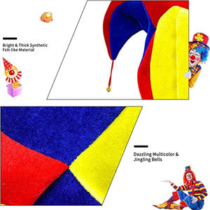 <span class=keywords><strong>Chapeau</strong></span> <span class=keywords><strong>de</strong></span> Mardi Gras en gros, <span class=keywords><strong>chapeau</strong></span> <span class=keywords><strong>de</strong></span> clown arc-en-ciel, <span class=keywords><strong>chapeau</strong></span> <span class=keywords><strong>de</strong></span> <span class=keywords><strong>bouffon</strong></span> multicolore amusant pour costume, mascarade, carnaval, fête d'Halloween, fournitures - Product Image 2