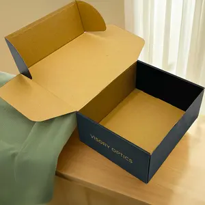 14" x 14" x 5" Black Corrugated Cardboard Folders Recyclable Paper Shoe Boxes for Underwear Socks Garments for Packaging