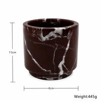 Ensemble de salle de bain en marbre Rosso Levanto NANWEI, accessoires de vanité sur mesure en gros pour la décoration d'hôtels de luxe