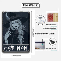 Juego de Letreros Metálicos Vintage Góticos de Gatos Brujas, Decoración de Pared Retro Estilo Academia Oscura para el Hogar, Bar, Cueva del Hombre, Dormitorio