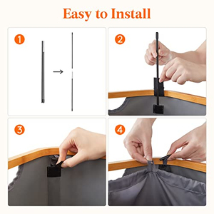 Large <b>Foldable</b> 100l <b>Laundry</b> <b>Basket</b> With Lid Clothes Hampers for <b>Laundry</b> With Bamboo Handles and a Removable <b>Laundry</b> Bag - Product Image 4