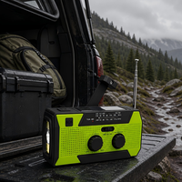 Cargador de Teléfono Recargable Solar a Manivela, Impermeable, 5000mAh, con Luz de Lectura, Portátil, para Emergencias y Supervivencia