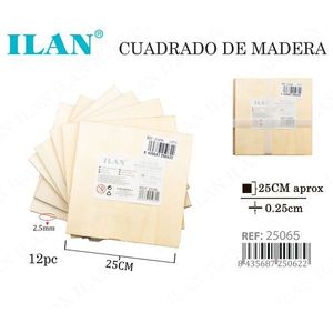 Tavola Quadrata in Legno Iln 25Cm 12 Pezzi per Progetti Artigianali - Product Image 3