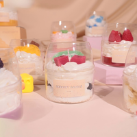 Creatieve realistische dessertbeker geurkaars met handgemaakte fruittopping, sojawas kaars, hoog-esthetische huisdecoratie & cadeau