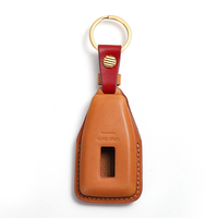 Cadeau de Thanksgiving : Étui à clés de voiture en cuir fait main, Housse de porte-clés avec porte-clés en laiton pour clé intelligente, Logo personnalisé, Vente en gros