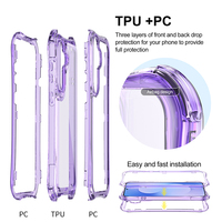 Étuis transparents pour téléphone portable 3 en 1 pour Samsung Galaxy A07 A17 A27 A37 A57 4G 5G Air Cushion Bags Back Cover