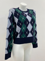 AIMEISI Nouveautés Pulls pour femmes à manches longues en tricot à motifs écossais décontractés à la française pour Noël