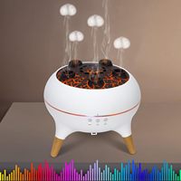 Diffuseur d'aromathérapie ultrasonique portable en forme de méduse avec son dynamique, 7 lumières, télécommande, humidificateur d'air électrique volcanique