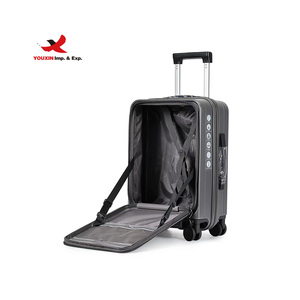 New Upgrade OEM PC Suitcase Fashion <b>Foldable</b> 20inch Aluminum Pull Rod Front Laptop Pocket <b>Trolley</b> Luggage - Product Image 3