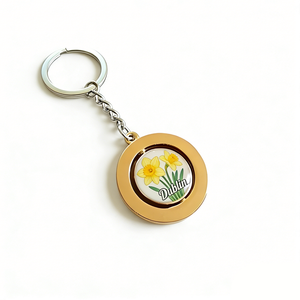 Porte-clés souvenir de vacances d'<span class=keywords><strong>Irlande</strong></span>, Dublin, avec cadre en métal doré et dôme en verre, motif harpe irlandaise et trèfle, <span class=keywords><strong>prix</strong></span> de gros - Product Image 5