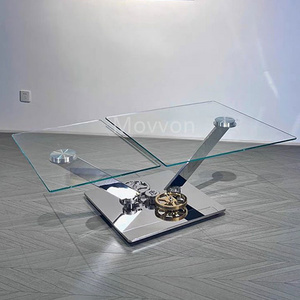 European Design <strong>Glass</strong> <strong>Coffee</strong> <strong>Table</strong> for Living Room Outdoor Workshop-Home Furniture with Storage Features - Product Image 2