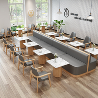 Juego de Mesa y Sillas de Café Comerciales Modernas Personalizadas, Muebles de Restaurante de Madera Laminada Cuadrada para Cafetería, Sala de Estar, Comedor