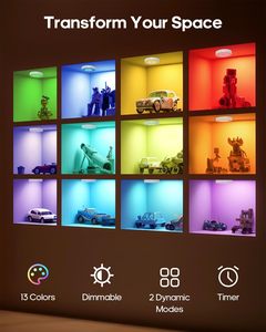 Modern RGB LED Under Cabinet <b>Light</b> with Remote Control Battery Powered Dimmable Touch Control Under Counter Lighting - Product Image 2