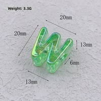 Perles de lettres translucides colorées en acrylique 20mm 6mm à grand trou, perles alphabet irisées A-Z, vente en gros, bracelet, artisanat OEM ODM