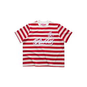 LOLLI RABBIT POP Boxy Polo T Shirt สีฟ้าสีขาวลายทางแขนสั้นเสื้อยืดกราฟิกลำลองทรงหลวมเสื้อสตรีทแวร์ - Product Image 4