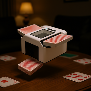 Mélangeur de cartes portable rechargeable à 2 jeux, batterie 2000 mAh, modes automatique et manuel pour poker et jeux de cartes étroites - Product Image 2