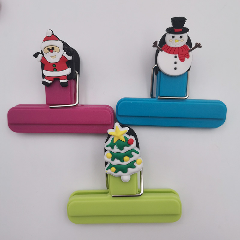 Красочные зажимы для мешков с чипами, герметичные зажимы для пищевых пакетов с хорошими захватами для мешков для закусок с милым ПВХ 3 шт./компл.