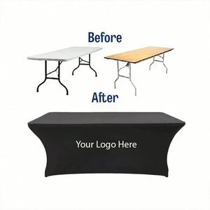 Nappe extensible personnalisée en spandex 6ft 8ft, housse de table imperméable pour salons professionnels, publicité de logo, cadeaux promotionnels - Product Image 2