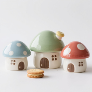 Cendriers en céramique en forme <span class=keywords><strong>de</strong></span> maison <span class=keywords><strong>de</strong></span> champignon personnalisés - Accessoires pour fumeurs OEM/ODM avec couleur <span class=keywords><strong>de</strong></span> toit personnalisable - Product Image 2