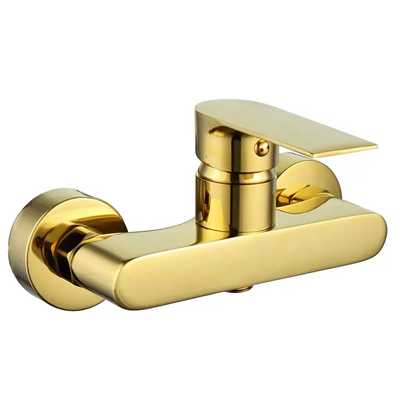 Tek kolu fırçalanmış altın banyo duş mikser şık tasarım banyo duş musluk