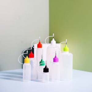 Flacon compte-gouttes en plastique translucide réutilisable pour les gouttes oculaires, les huiles, les contenants souples à presser, les flacons compte-gouttes à colle avec embout en aiguille - Product Image 2