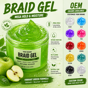 เจลจัดแต่งทรงผม OEM Braid Edge Control Gel Extreme Hold สำหรับถักเปีย ล็อคผม ทวิสต์ ผมธรรมชาติ สำหรับผู้ชายและผู้หญิง ไม่ทิ้งคราบ ช่วยลดผมชี้ฟู - Product Image 2