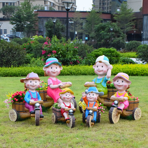 Estatuas <span class=keywords><strong>de</strong></span> Paisaje para Exteriores, Muñeca Ciclista, Maceta, Adornos <span class=keywords><strong>de</strong></span> Fibra <span class=keywords><strong>de</strong></span> Vidrio para Jardín, Muñeca <span class=keywords><strong>de</strong></span> Resina en Bicicleta, Decoración para Jardín <span class=keywords><strong>de</strong></span> Infancia - Product Image 5