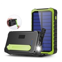 Générateur solaire portable, chargeur de secours, batterie externe de grande capacité 12000 mAh, avec lampes de camping LED
