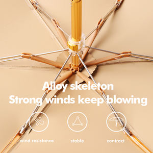 ร่มพับ 5 ตอน ขนาดกะทัดรัด 6K ป้องกันรังสียูวี: ดีไซน์พกพาขนาดเล็ก น้ำหนักเบาพิเศษ สำหรับสุภาพสตรี รองรับการสกรีนโลโก้ - Product Image 2