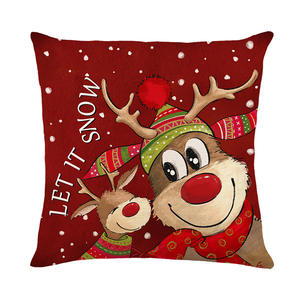 MU 2025 Joyeux Noël Housse de Coussin Lin Imprimé Salon Décoratif Sublimation Taie d'Oreiller Avec Fermeture Éclair - Product Image 2
