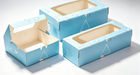 Boîte à gâteau biodégradable de luxe, emballage personnalisé en carton ivoire avec fenêtre, adapté aux aliments, pour pâtisserie
