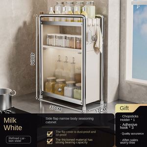 Kitchen Household Non Folding Three Layer Floor Type Modern Simplicity Metal Seasoning Cabinet Storage Rack - Product Image 6