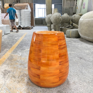 <span class=keywords><strong>Vaso</strong></span> per Fiori in Fibra di Vetro a Righe Ecologico, Vasi FRP per Interni ed Esterni, Grande <span class=keywords><strong>Vaso</strong></span> Decorativo Bianco Moderno per Giardino - Product Image 2