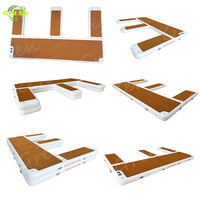 Quai vert flotteur tambours pontons gonflables plate-forme eau gonflable flottant jet ski dock pour jet ski