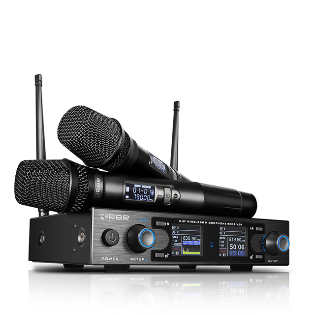 Professional RBR D733 Dynamic Digital UHF Wireless Microphone System Rechargeable Handheld Design for Performance Karaoke Church