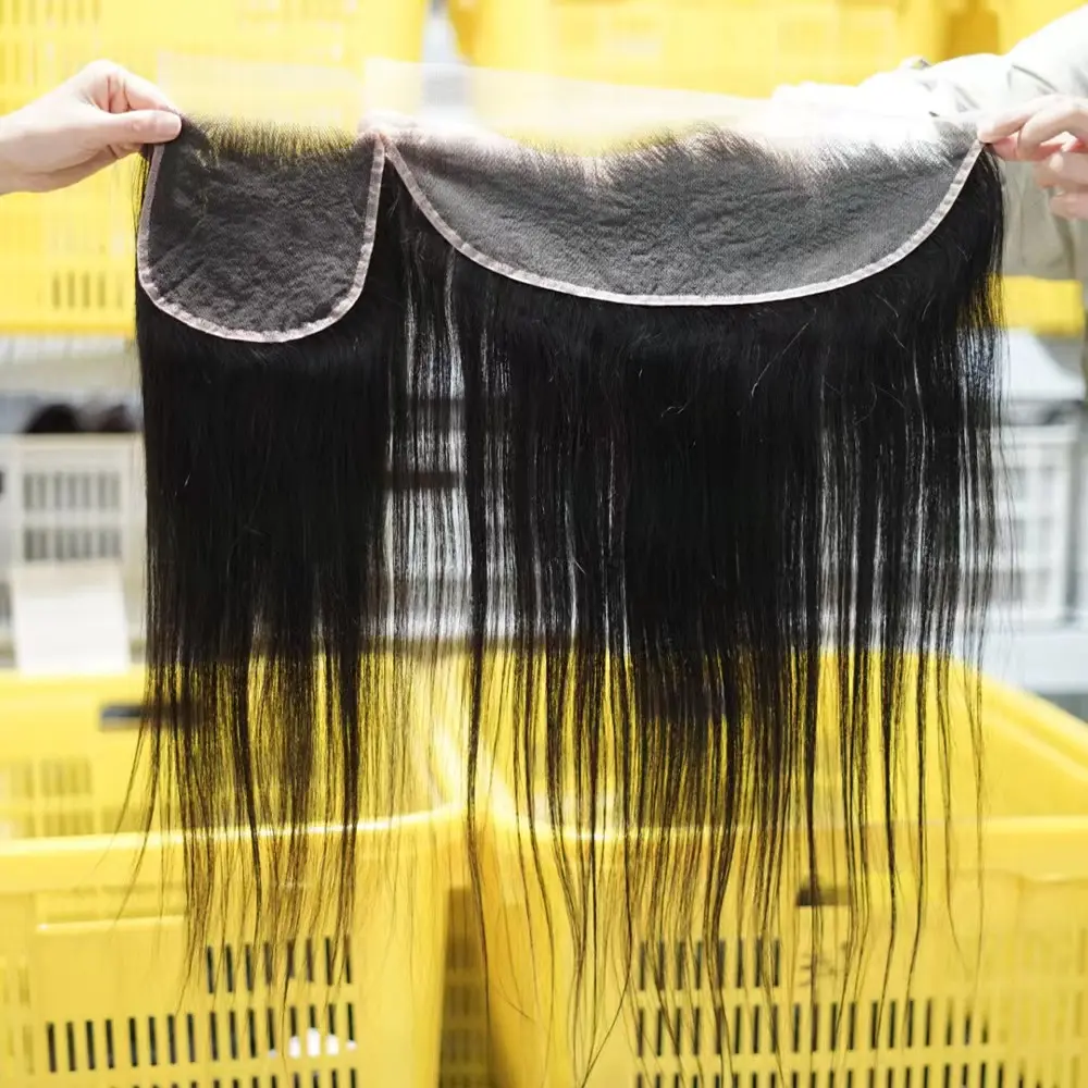 Extensões remy virgens humanas do cabelo do remy da trama tirada dobro do laço suíço transparente