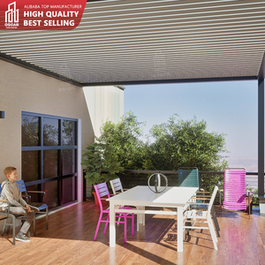 Pergola Bioclimatica Motorizzata da Esterno con Tetto a Lame Orientabili, Gazebo <span class=keywords><strong>in</strong></span> Alluminio Impermeabile Montato a Parete, Tenda Parasole per Patio - Product Image 5