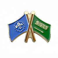 Épinglette d'amitié avec drapeaux entrecroisés, personnalisable avec le drapeau de votre pays, créez des designs uniques, badge pour occasions spéciales
