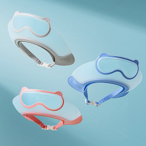 Gorro de baño para bebé con gafas protectoras, gorro de ducha impermeable ajustable para niños, color azul - Product Image 3
