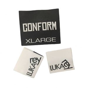 Manufacturer Satin Folded <b>Small</b> Woven Size Label Iron on Custom High Quality Damask Woven Labels for Clothing - Product Image 1