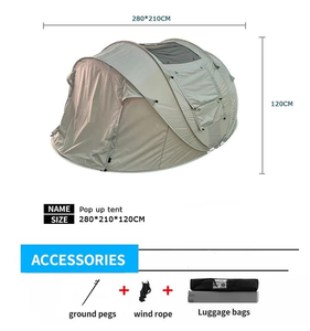 Tente de <span class=keywords><strong>camping</strong></span> automatique personnalisée OEM pour 1 à 2 personnes, imperméable, installation instantanée, avec protection UV pour les voyages en plein air - Product Image 4