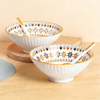 Service de table en céramique en porcelaine personnalisé, comprenant un bol à soupe, un plat à salade, des assiettes à dîner pour la maison, des ensembles de vaisselle