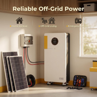 Pack de batteries au lithium LiFePO4 16 kWh avec onduleur hybride hors réseau 48 V 6 kW intégré, tout-en-un avec roulettes mobiles