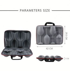 Étui de transport personnalisé pour outils de bar, bières en bouteille, verres à vin rouge, sac de protection en mousse EVA, étui de voyage à fermeture éclair pour 4 verres à vin - Product Image 6