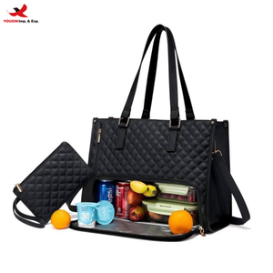 2 in 1 Ladies Shoulder Bag <b>Lunch</b> <b>Box</b> Waterproof Women 15.6inch Laptop Handbags With <b>Insulated</b> Cooler Bag RTS Bulk Mixed Order - Product Image 1