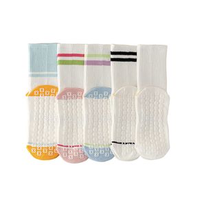 Calcetines de Pilates Antideslizantes Profesionales al por Mayor para Mujer, Calcetines de Yoga Colorblock con Agarre, Calcetines Deportivos de Media Pantorrilla - Product Image 5