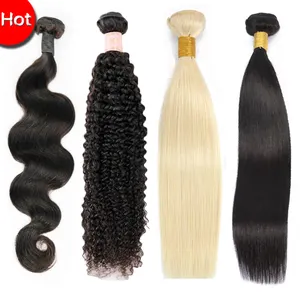 Indian Raw Unprocessed Mink Virgin Natural Wavy Straight Hair Weaving Bundle Wholesale Raw Bulk Indian Human Hair Suppliers