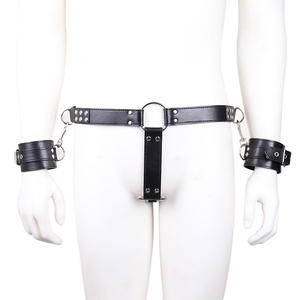 Bdsm <span class=keywords><strong>Bondage</strong></span> Flirten Sexy Mannelijke Kuisheid Handboeien Lederen Kuisheidsbroek Met Handboeien En Korsetten Voor Zowel Mannen Als Vrouwen - Product Image 1